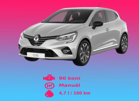 ZIMNÁ AKCIA Renault Clio 1,0 benzín / manuál, Zánovné - Prenájom na 2-3 mesiace