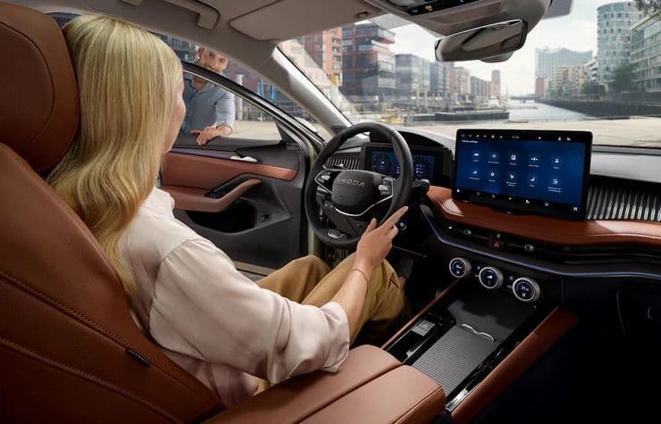 Interiér auta Škoda Superb Combi Sportline na dlhodobý prenájom