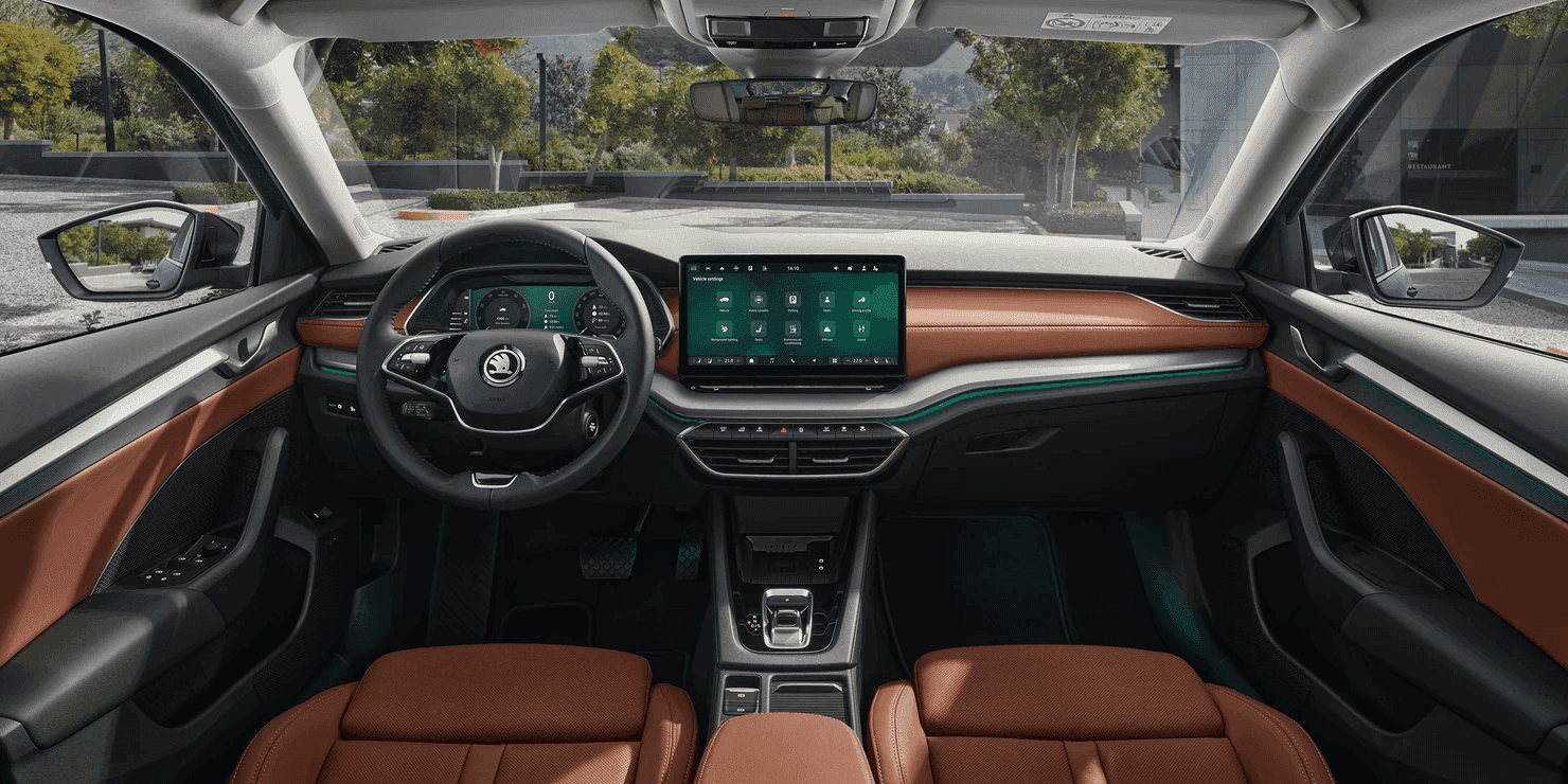 Interiér auta Škoda Octavia na dlhodobý prenájom od Payless Gigarent.
