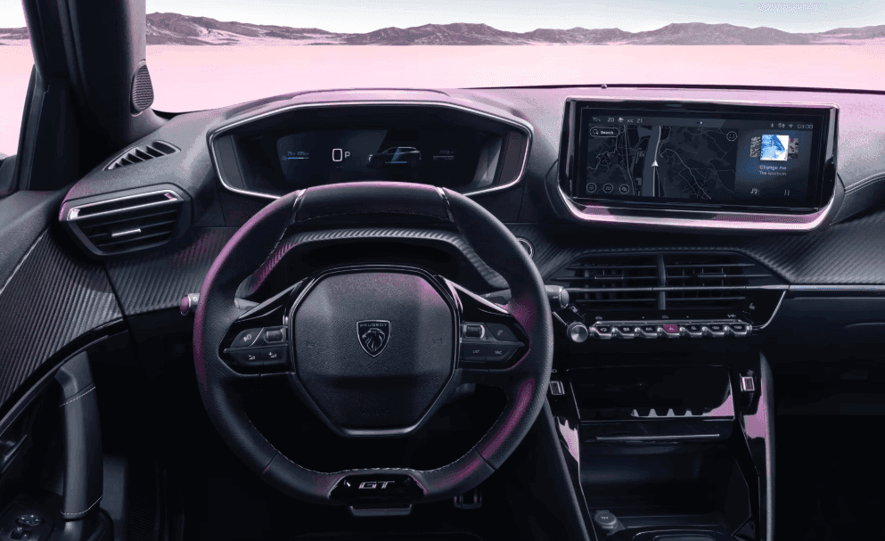 Interiér auta Peugeot 2008 Allure na dlhodobý prenájom.